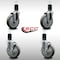 Service Caster 5'' SS Gray Poly Wheel Swivel 1-5/8'' Expanding Stem Caster Set 2 Brakes, 4PK SCC-SSEX20S514-PPUB-2-TLB-2-158 - alternate 3